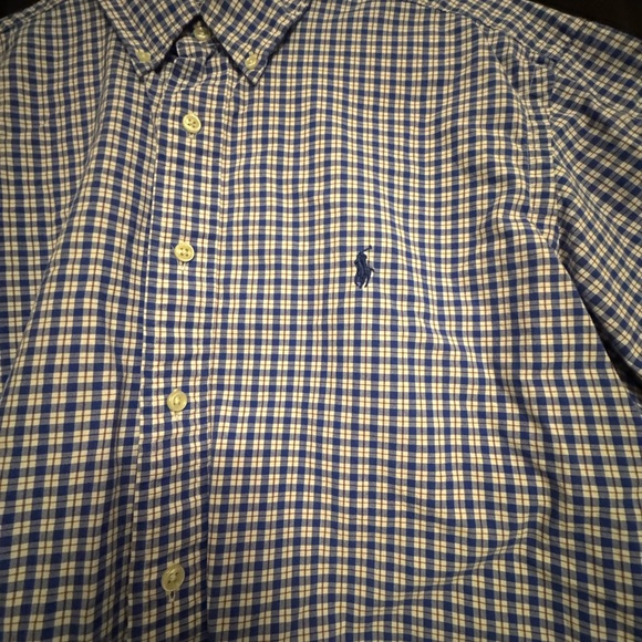 Ralph Lauren Blue and White Plaid Shirt - Picture 2 of 5